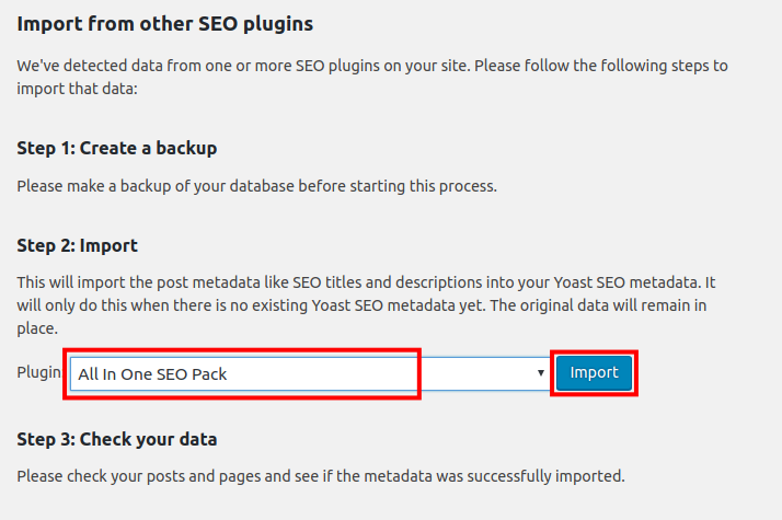 import settings from another seo plugin