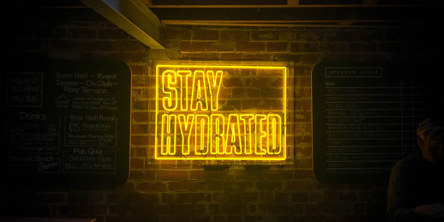 stay hydrated drink neon sign