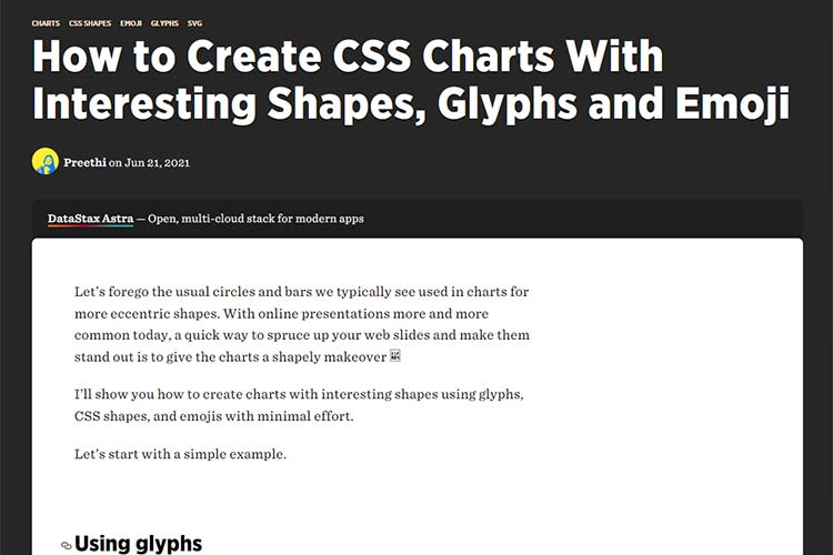 Example from How to Create CSS Charts With Interesting Shapes, Glyphs and Emoji