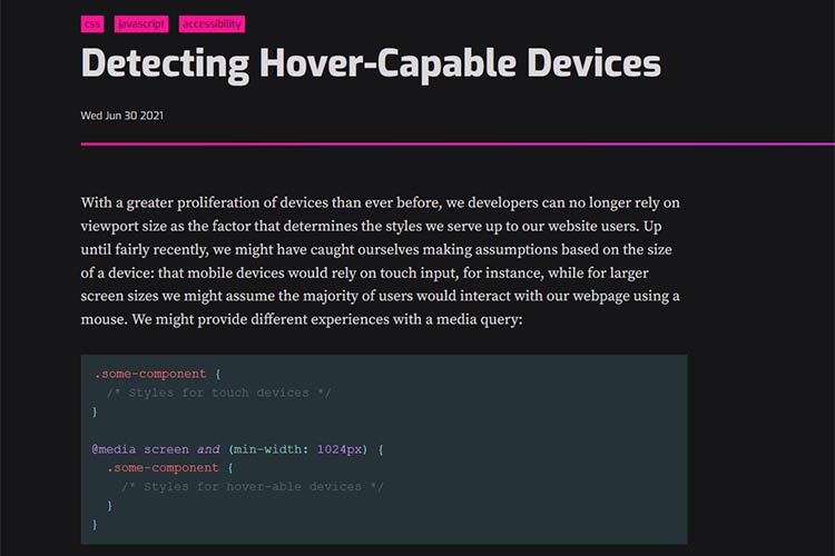 Example from Detecting Hover-Capable Devices