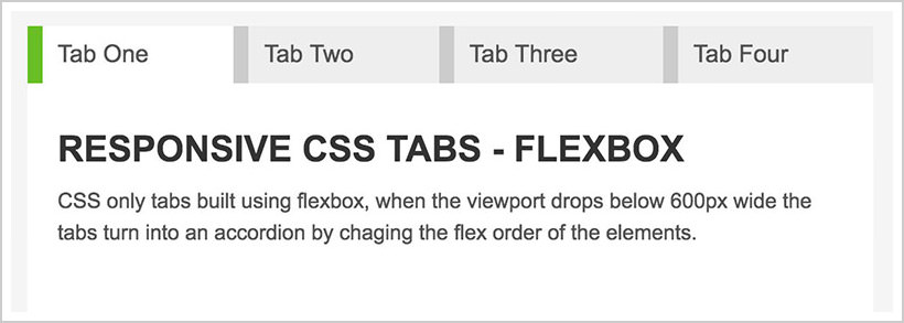 Responsive Flexbox Tabs