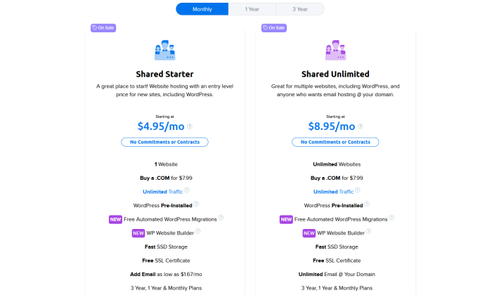 DreamHost monthly pricing for Best Cheap Web Hosting