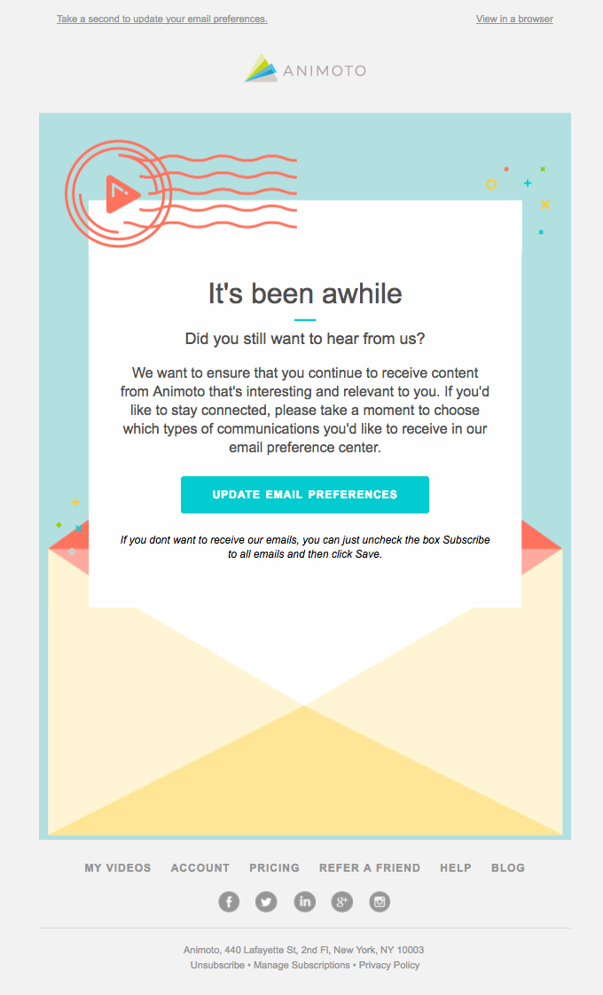 animoto re-engagement email