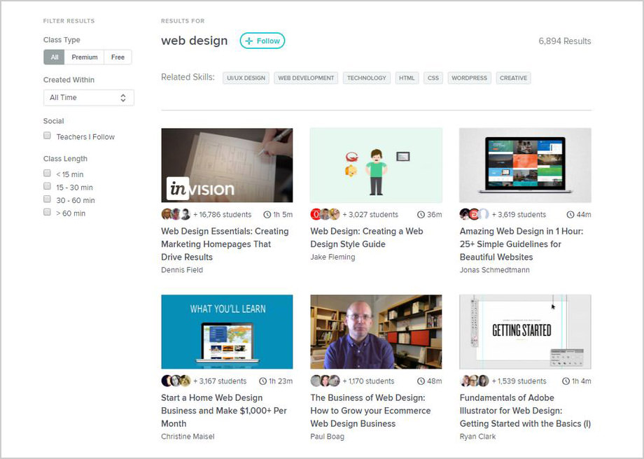 Web design classes on Skillshare