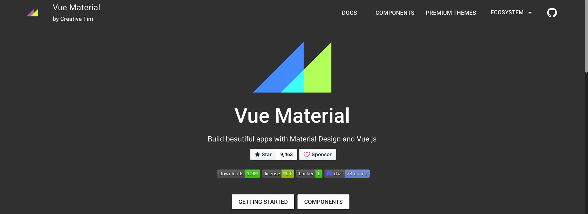 Vue Material is now part of the Creative Tim family