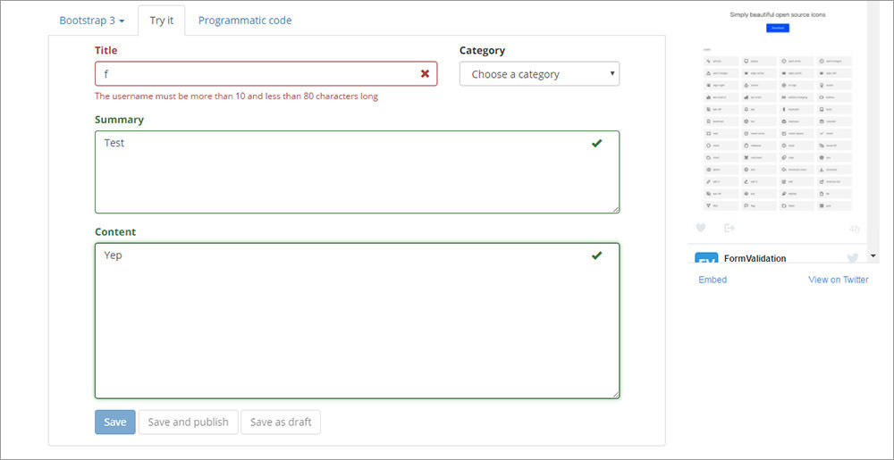 Form validation plugin