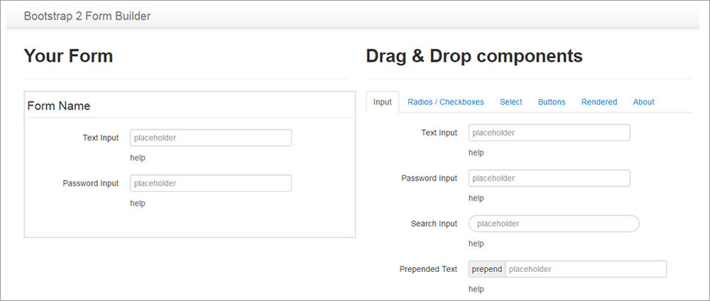 Form builder for Bootstrap