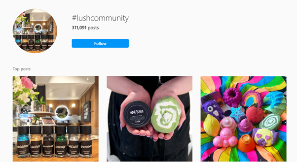 Lush's user generated content 