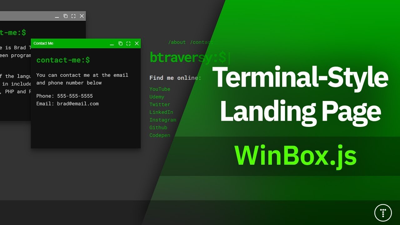 terminal-style-landing-page-winbox-js