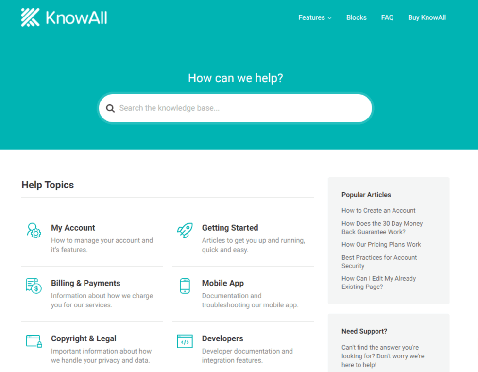 HeroThemes KnowAll FAQ template