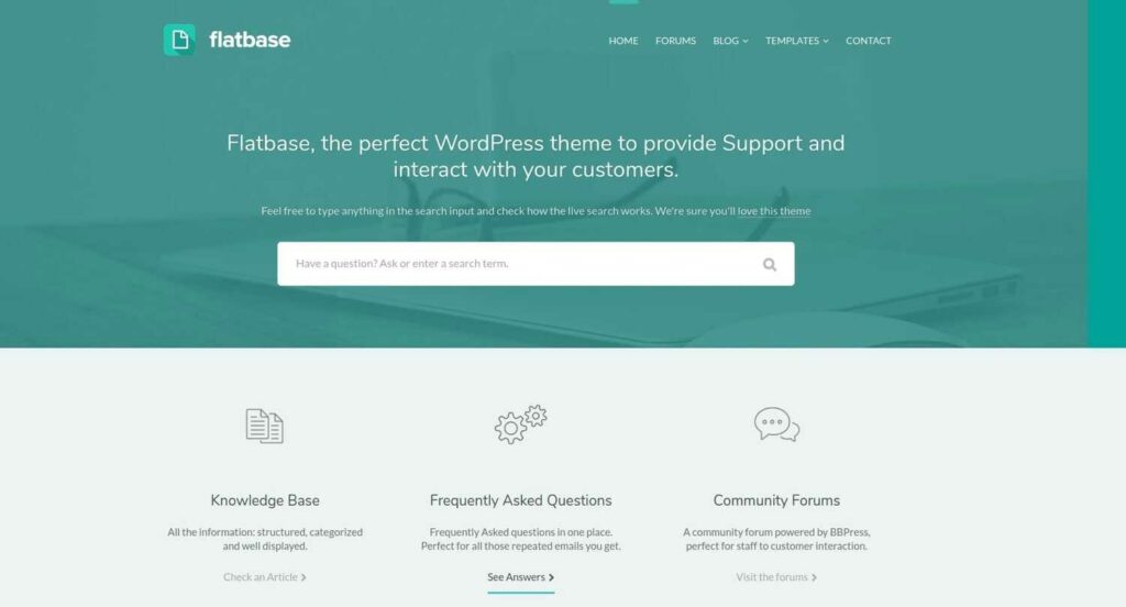 Flatbase WordPress theme home