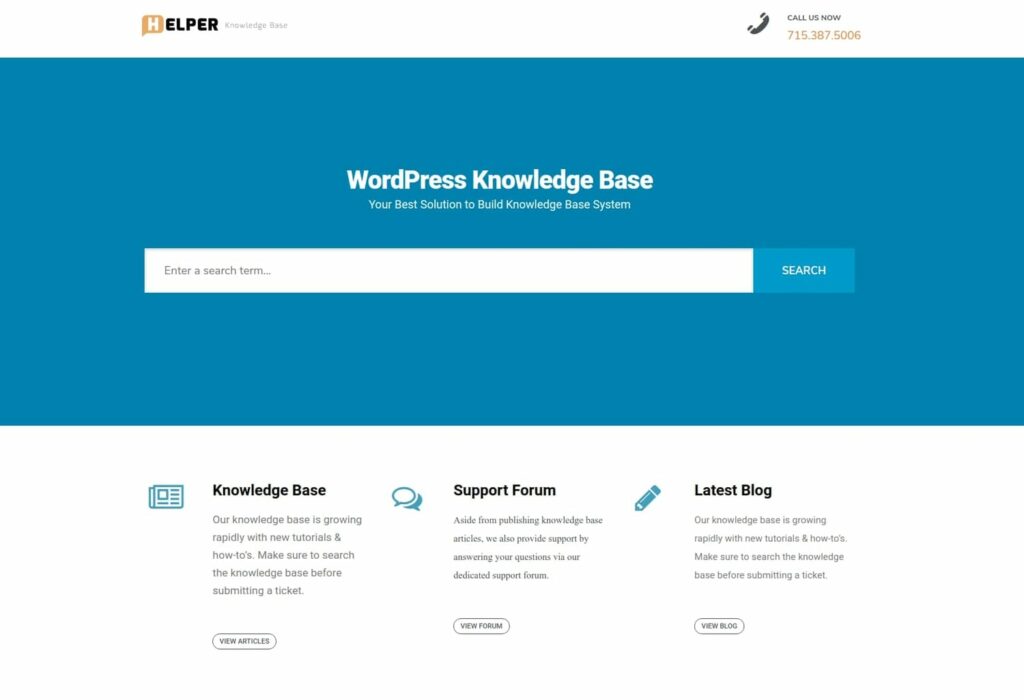 Helper WordPress knowledge base theme