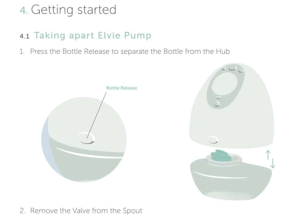 Elvie’s user guide with attractive design