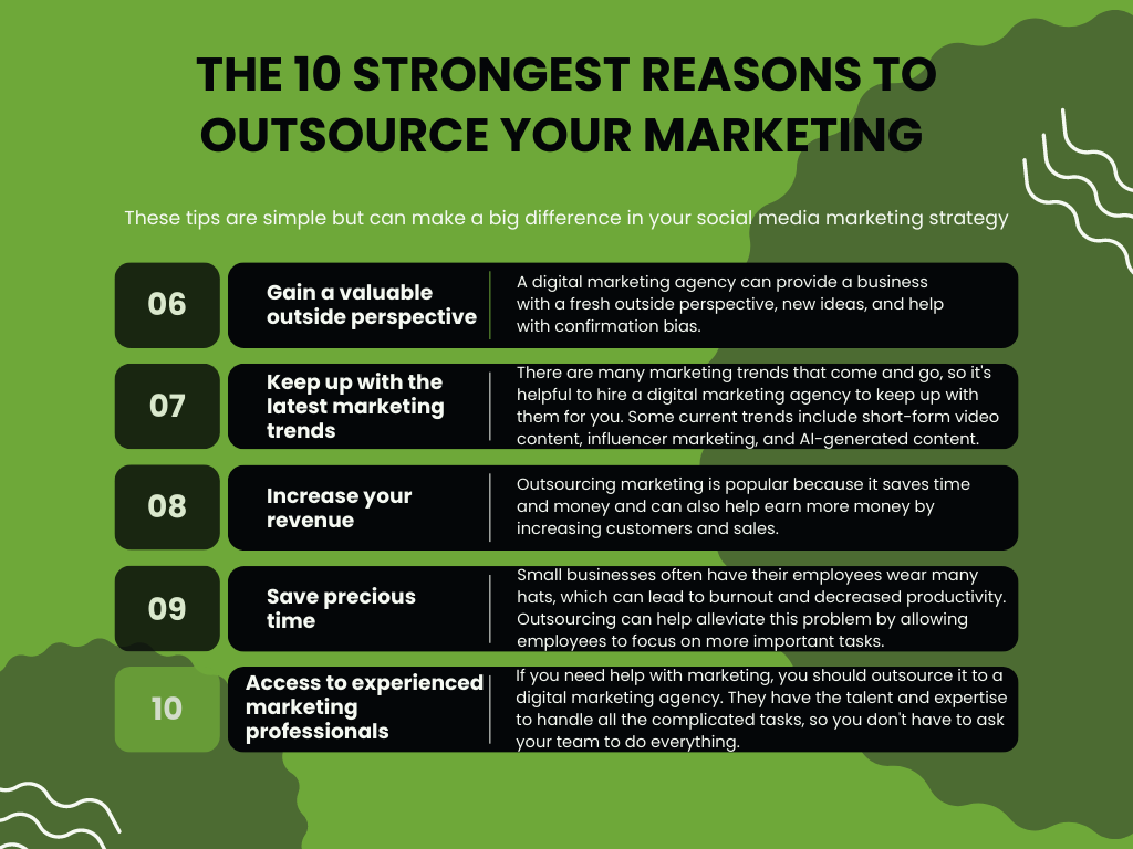 infographic on top reasons to outsource your marketing