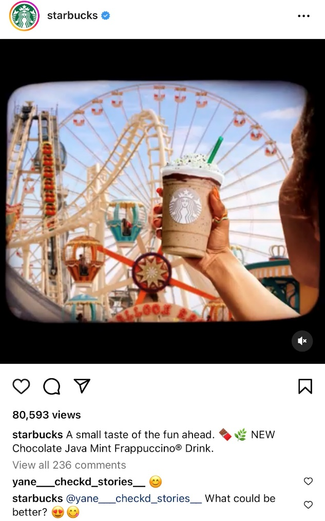 Starbucks Instagram New Product