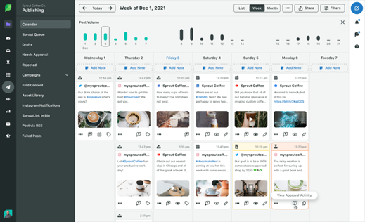 Sprout Social Calendar View