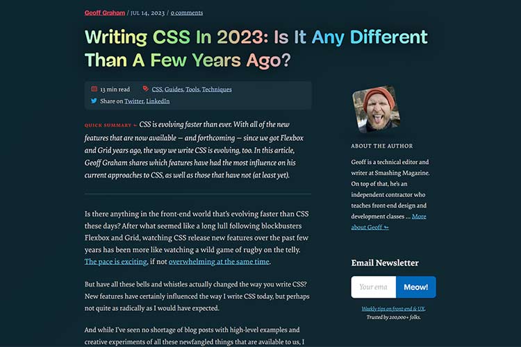 Writing CSS In 2023: Is It Any Different Than A Few Years Ago?