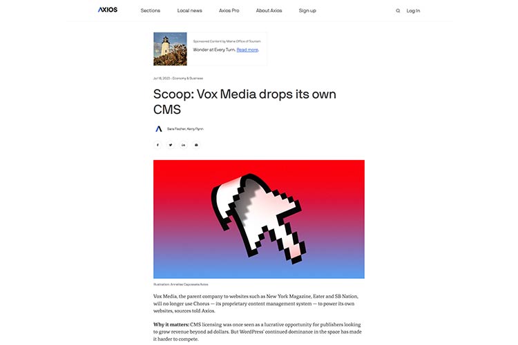 Scoop: Vox Media drops its own CMS