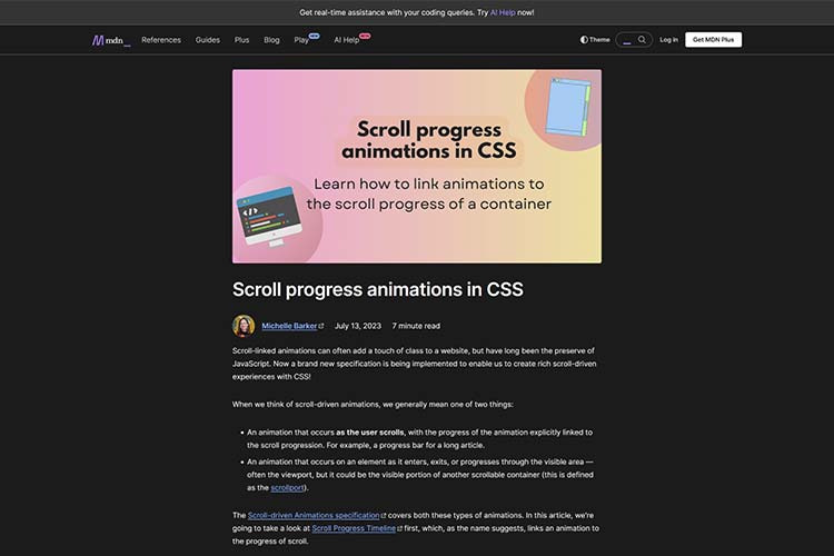 Scroll progress animations in CSS