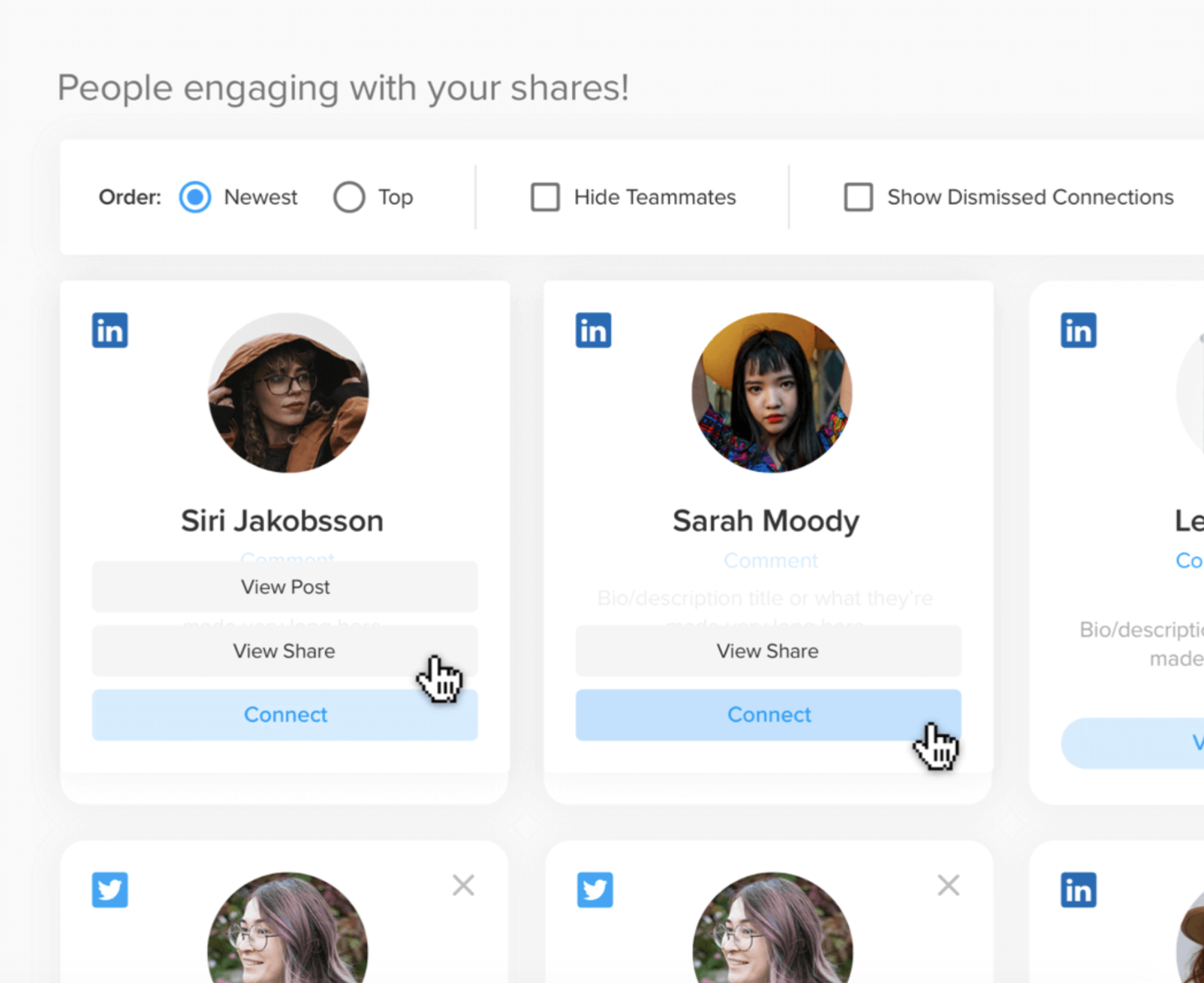 Screenshot of EveryoneSocial's audience engagement preview