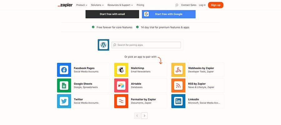 Zapier can help you integrate a variety of third-party services with WordPress.