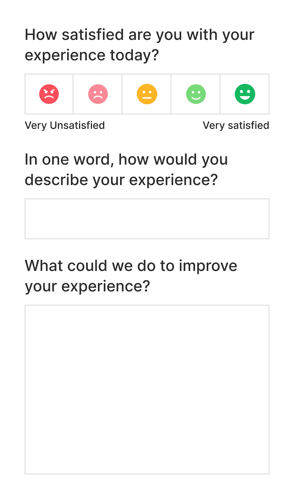 Screenshot of CSAT survey