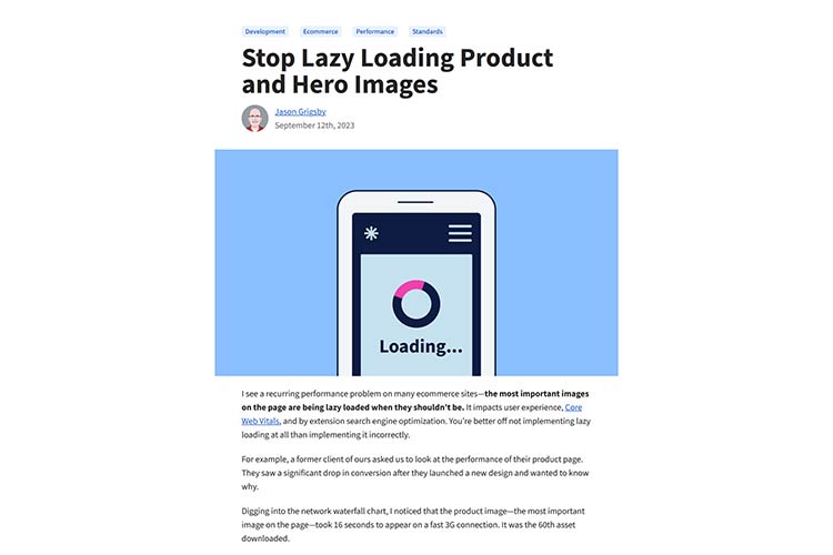 Stop Lazy Loading Product and Hero Images