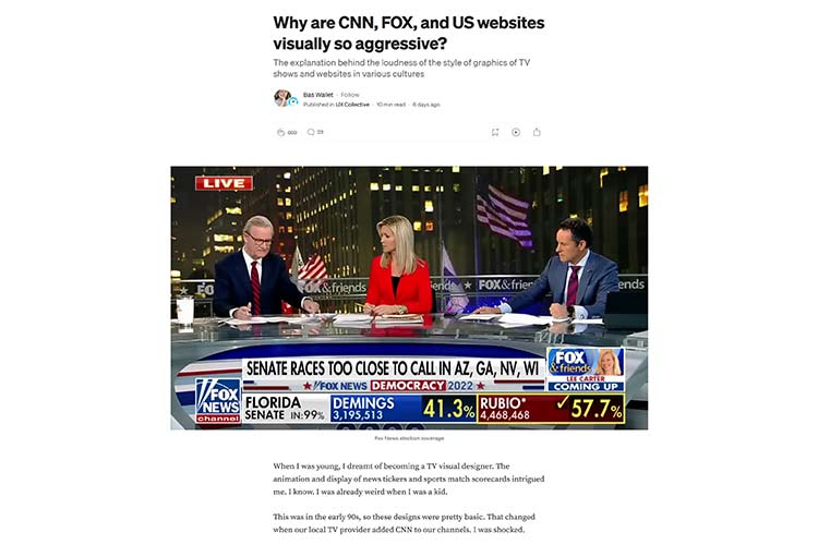 Why are CNN, FOX, and US websites visually so aggressive?