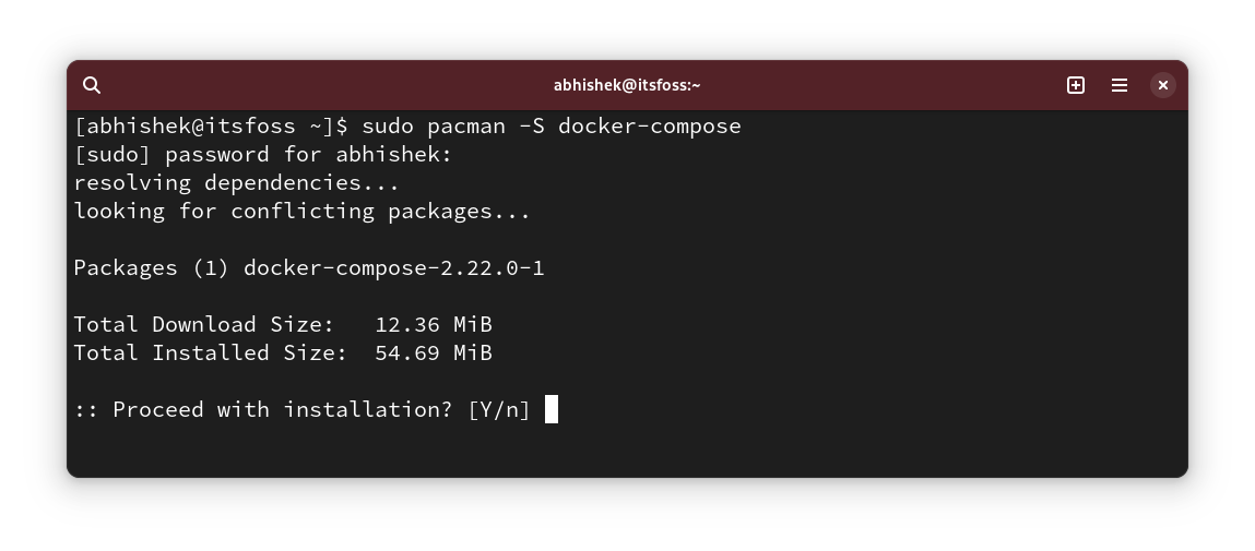 Installing docker-compose on Arch Linux