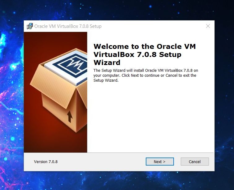 virtualbox installation start