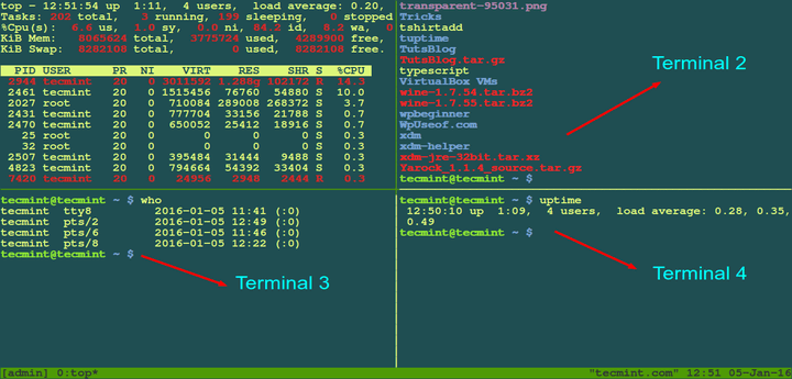 Tmux Manage Multiple Linux Terminals Inside Single Console