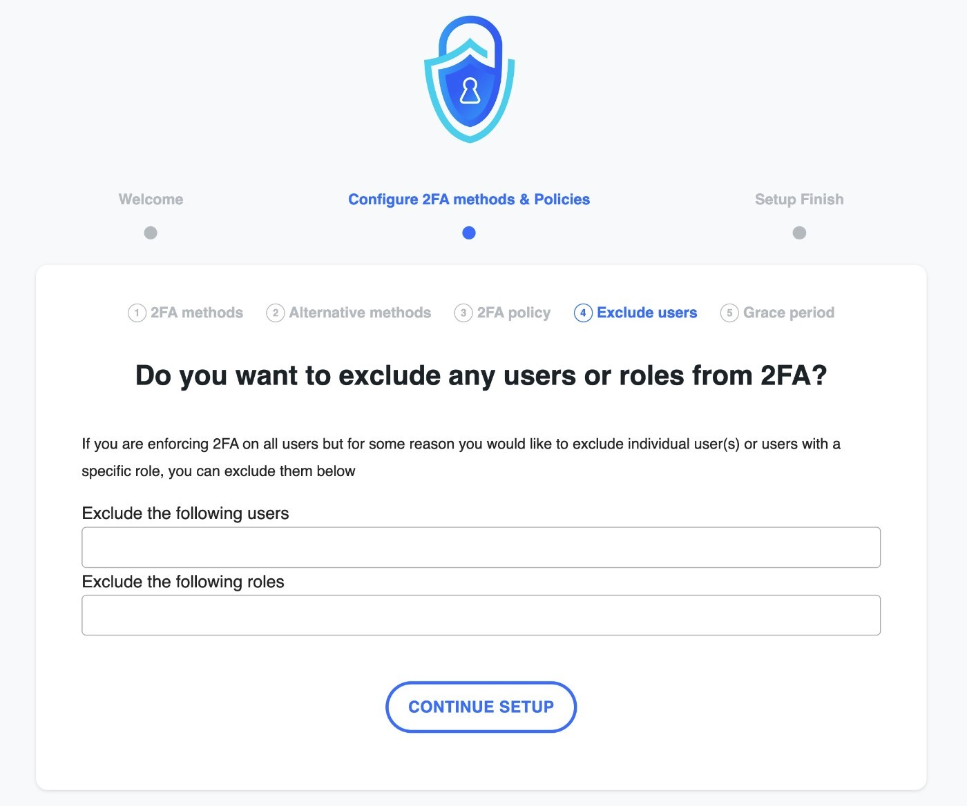 Exclude users from 2FA