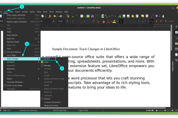 Tracking Changes and Version Management with LibreOffice