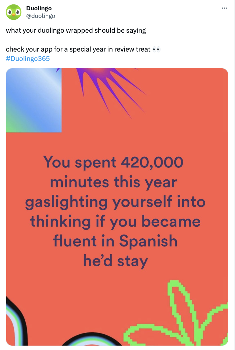 A screenshot from Duolingo’s X/Twitter account. 