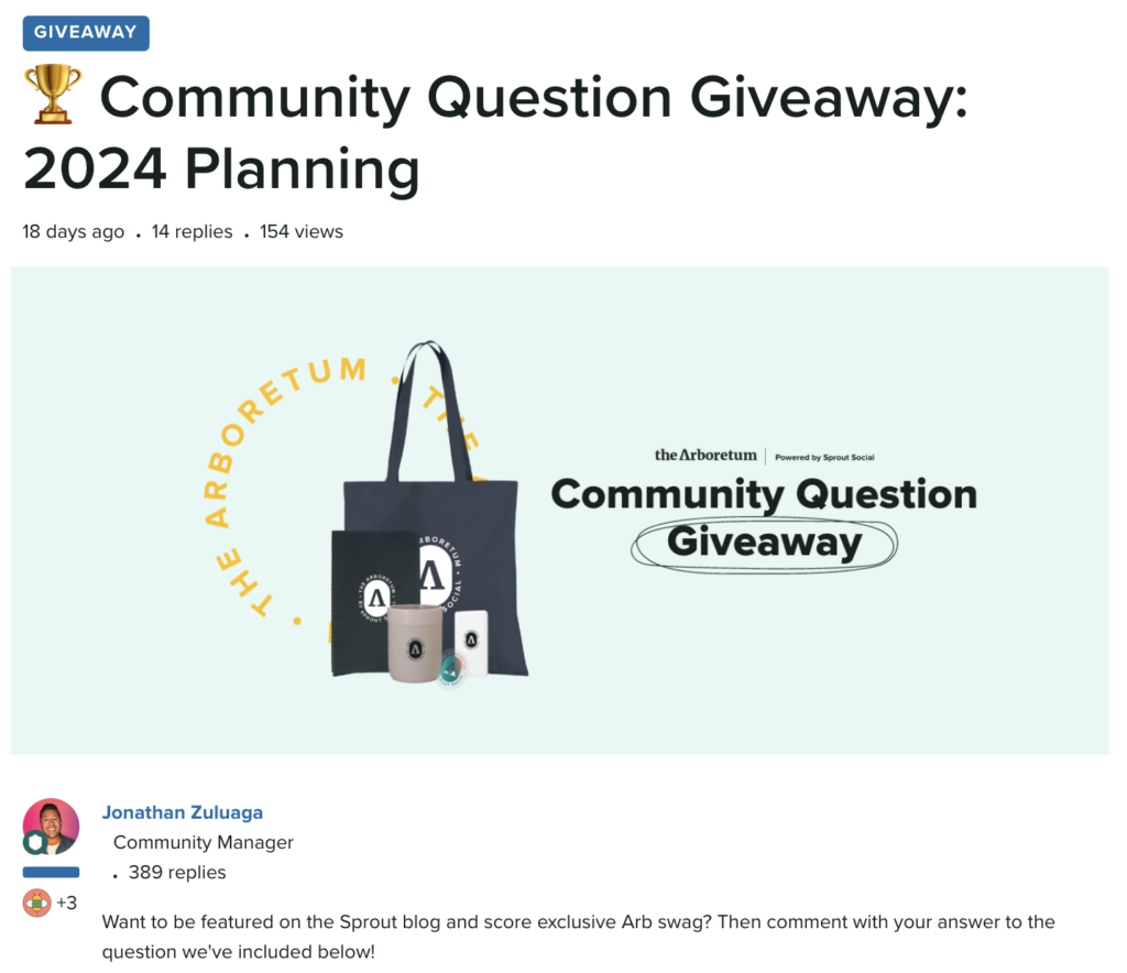 A screenshot of The Arb's community giveaway quiz that features Arb swag as one of the prizes.