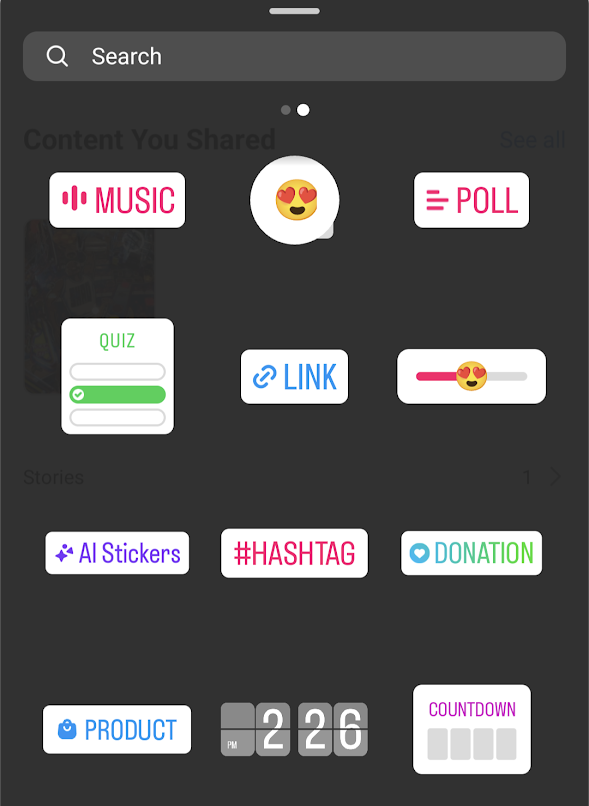 example of Instagram Story interactive features