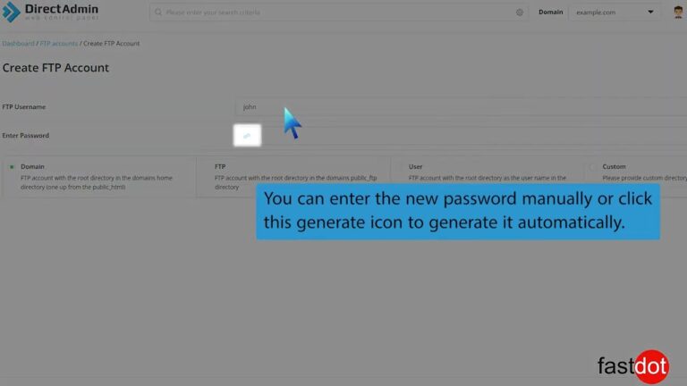 How to create an FTP Account in DirectAdmin   Fastdot