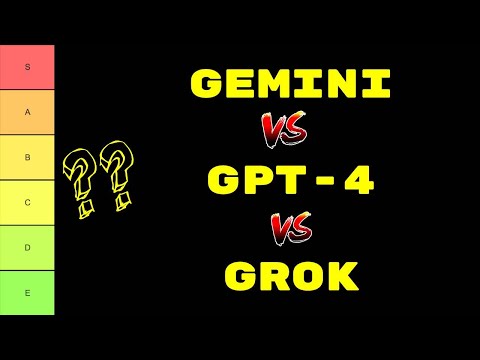 TESTED & RANKED Gemini GPT-4 and Grok [SEE CORRECTION IN DESCRIPTION. BARD = GEMINI FOR TEXT ONLY ]