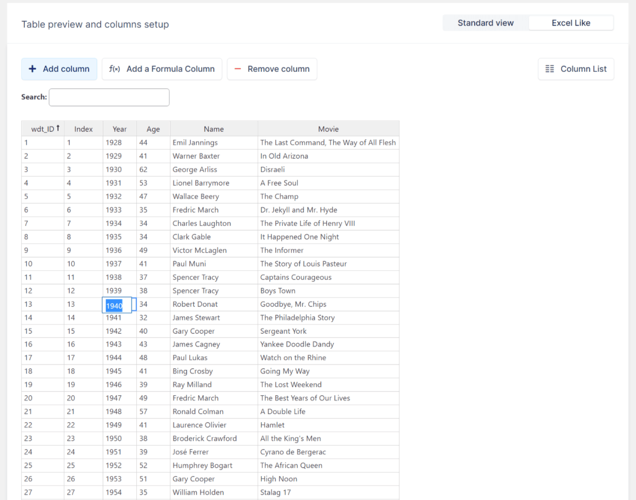 wpdatatables excel editor