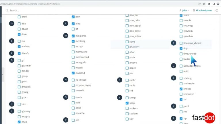 How to Enable or Disable PHP Extensions Using the CloudLinux Selector in Plesk   Fastdot