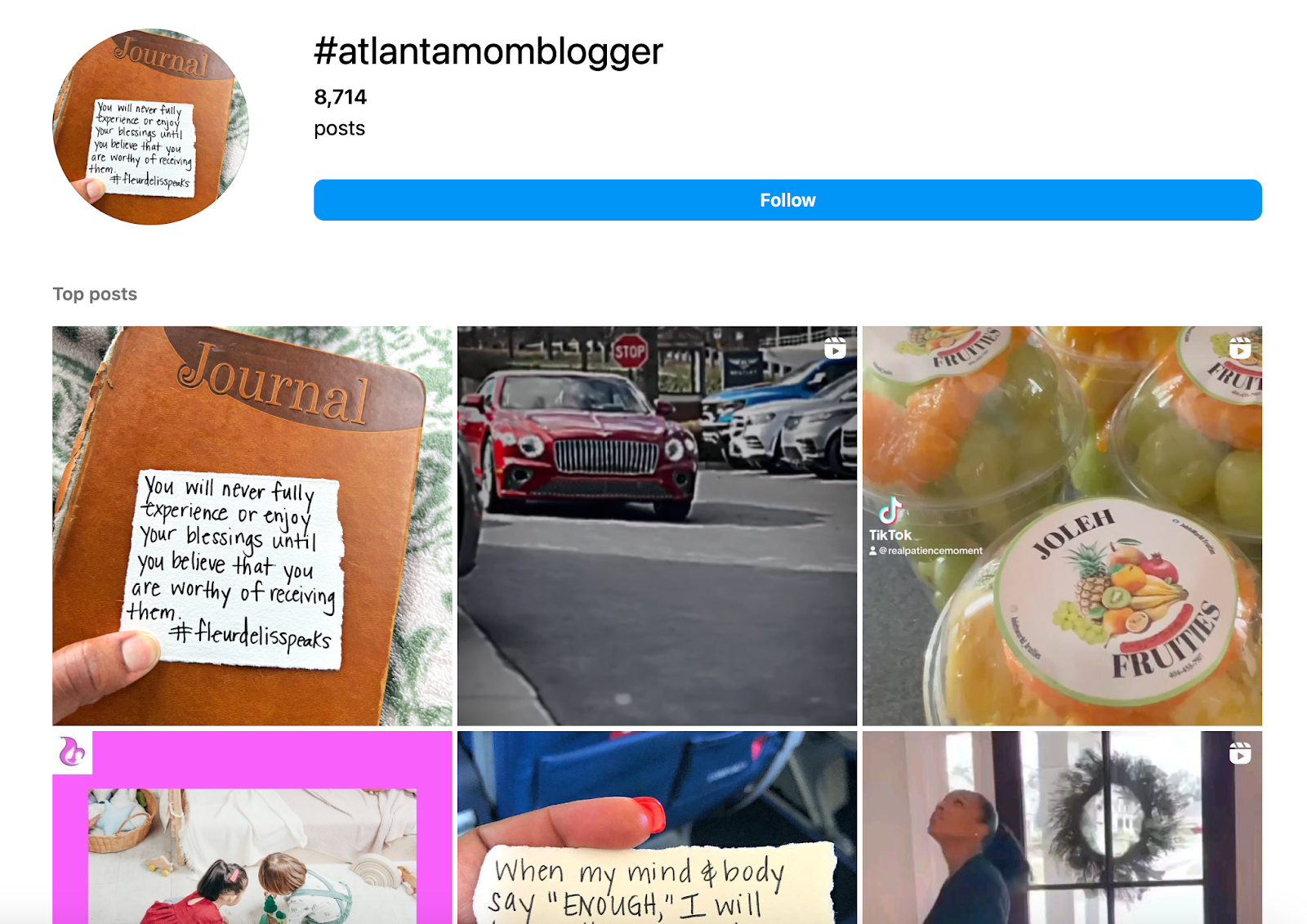 Search results for the hashtag #atlantamomblogger on Instagram