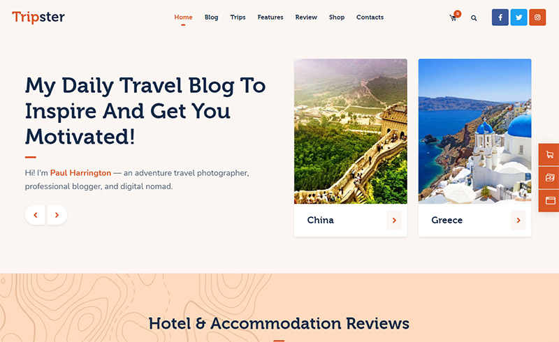 Tripster - Travel WordPress Theme
