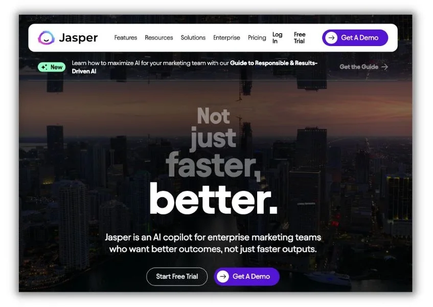 AI tools for marketing agency - Jasper homescreen.