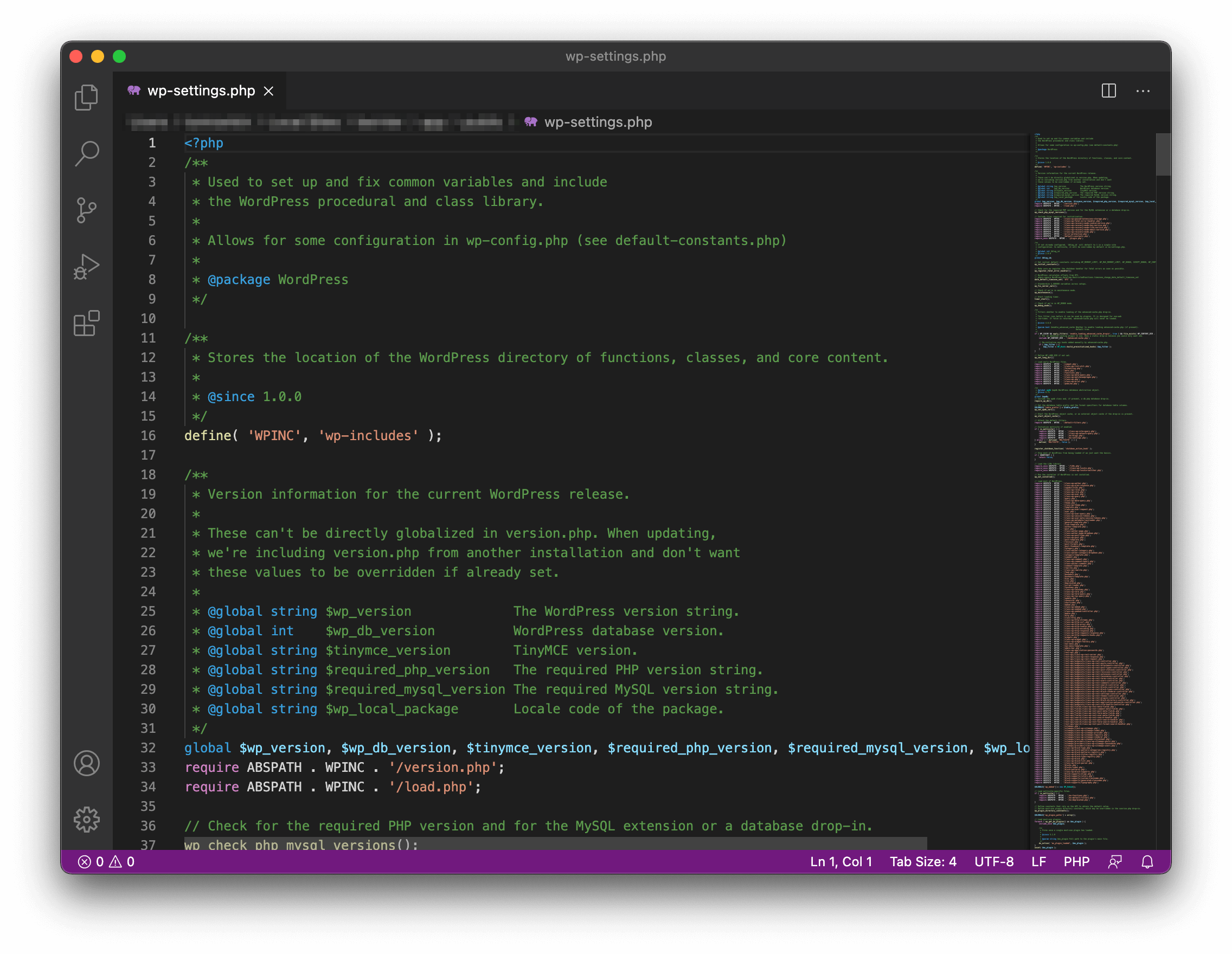 The Visual Studio Code text editor.