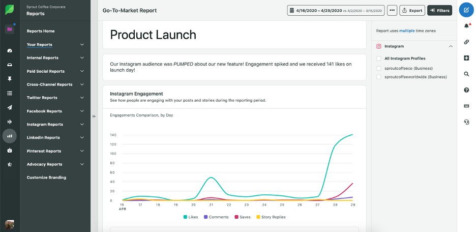 Go-To-Market Product Launch Report in Sprout Social