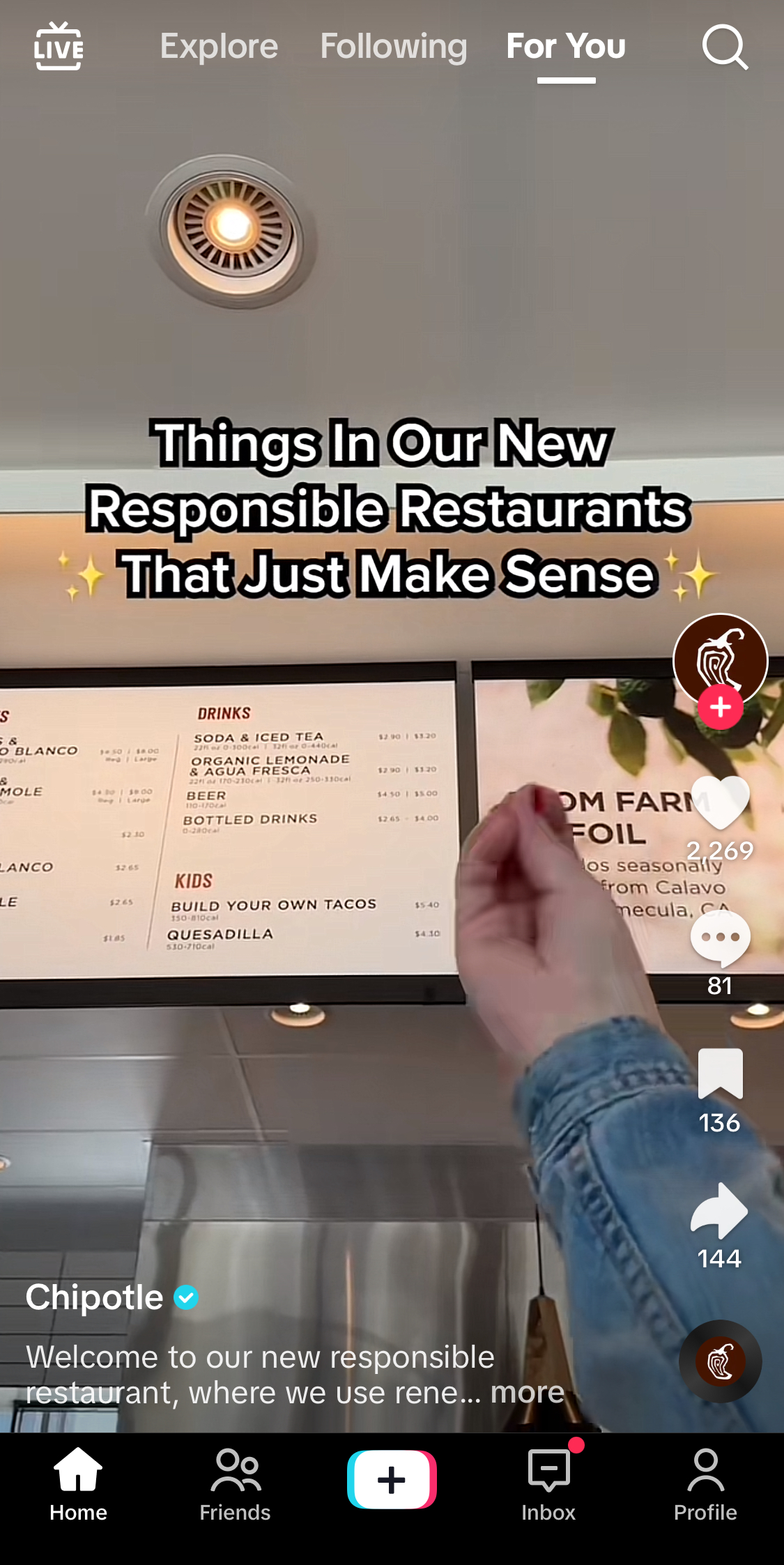 Screenshot of TikTok text overlay telling viewers why they should watch the video
