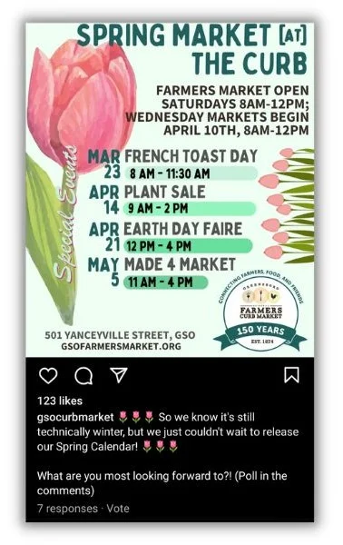 April content ideas - Instagram post with a poll in it.