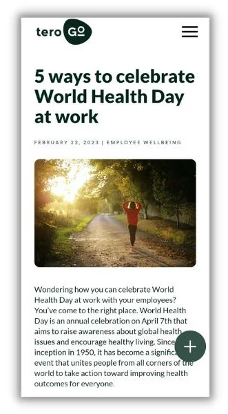 April content ideas - World Health Day article about getting outside.
