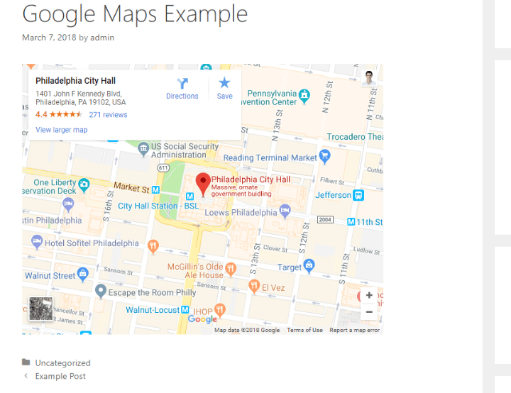 google maps embed on site