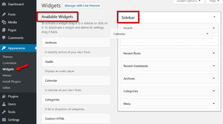 how to add new widgets to wordpress sidebar